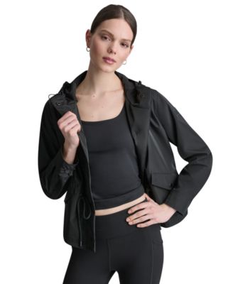 Women's Cropped High-Low Hooded Jacket