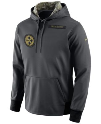 Nike Men's Pittsburgh Steelers Salute To Service Therma Hoodie - Macy's