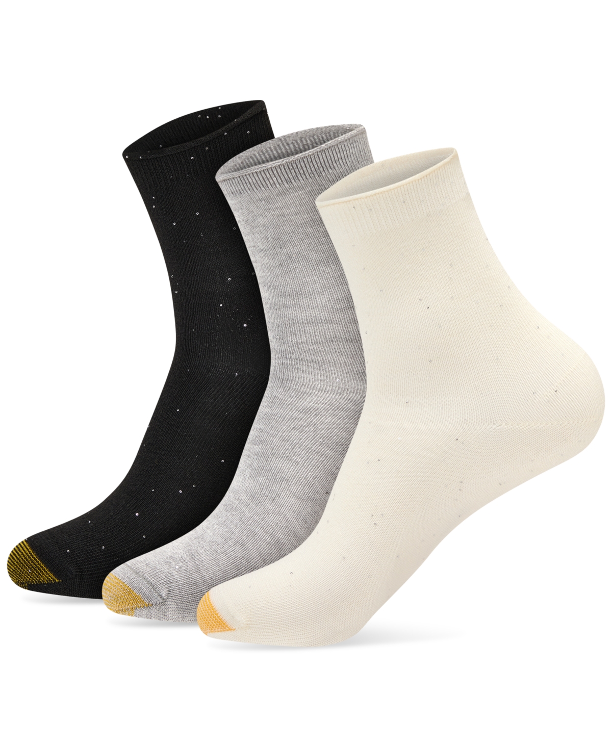 Gold Toe Women's Sequin Rolltop Midi Socks, 3-pack In Multi