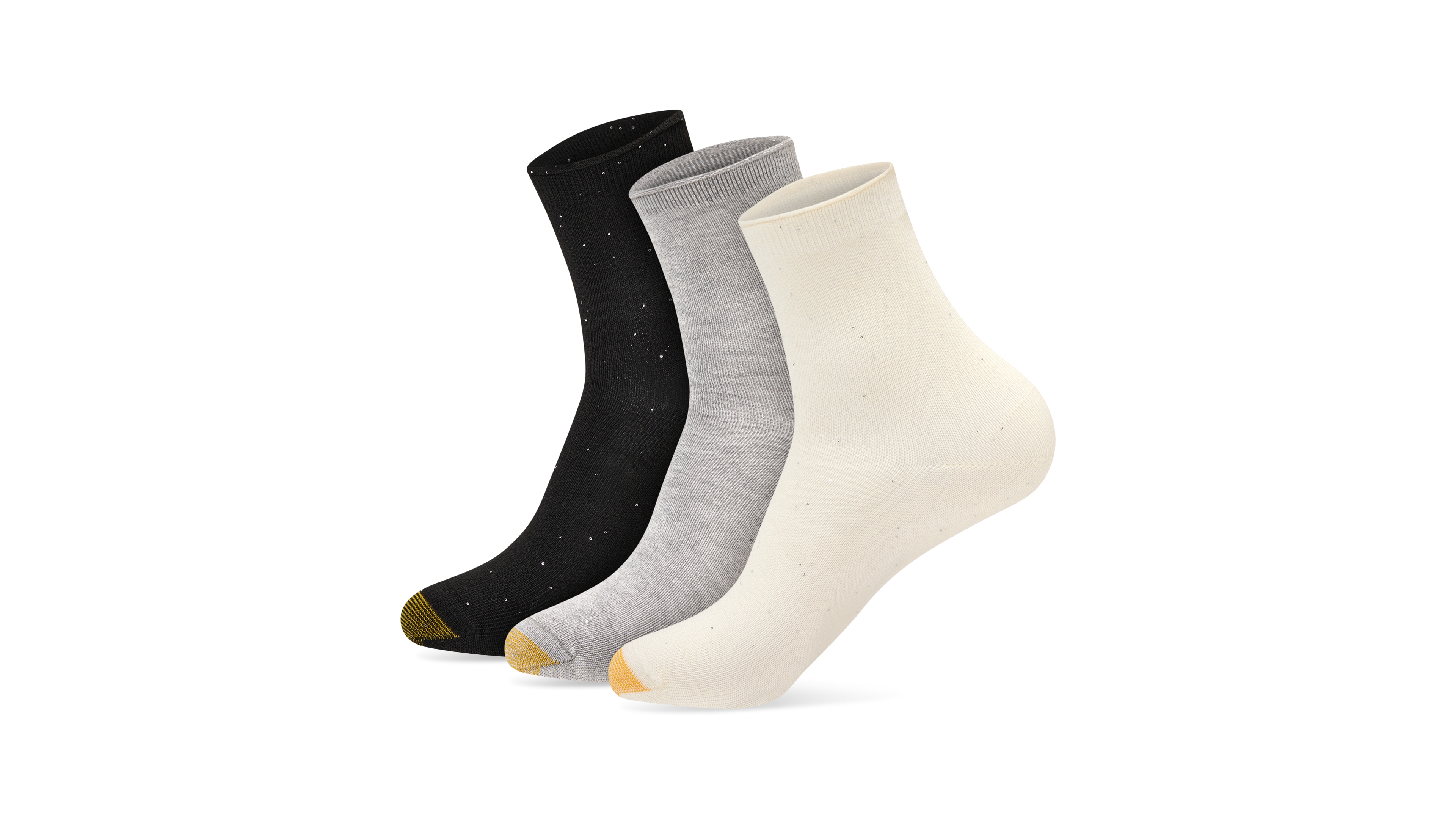 Gold Toe Women's Sequin Rolltop Midi Socks, 3-Pack