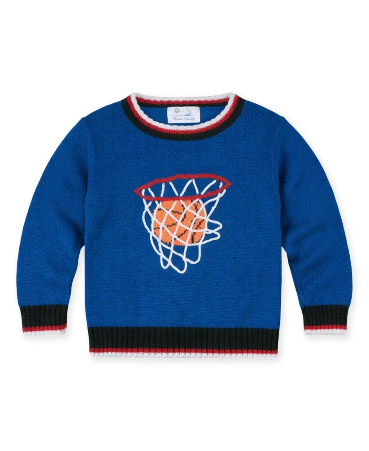 Florence Eiseman Toddler Boys' 2T-5T Long-Sleeve Basketball Cotton Sweater - Royal blue