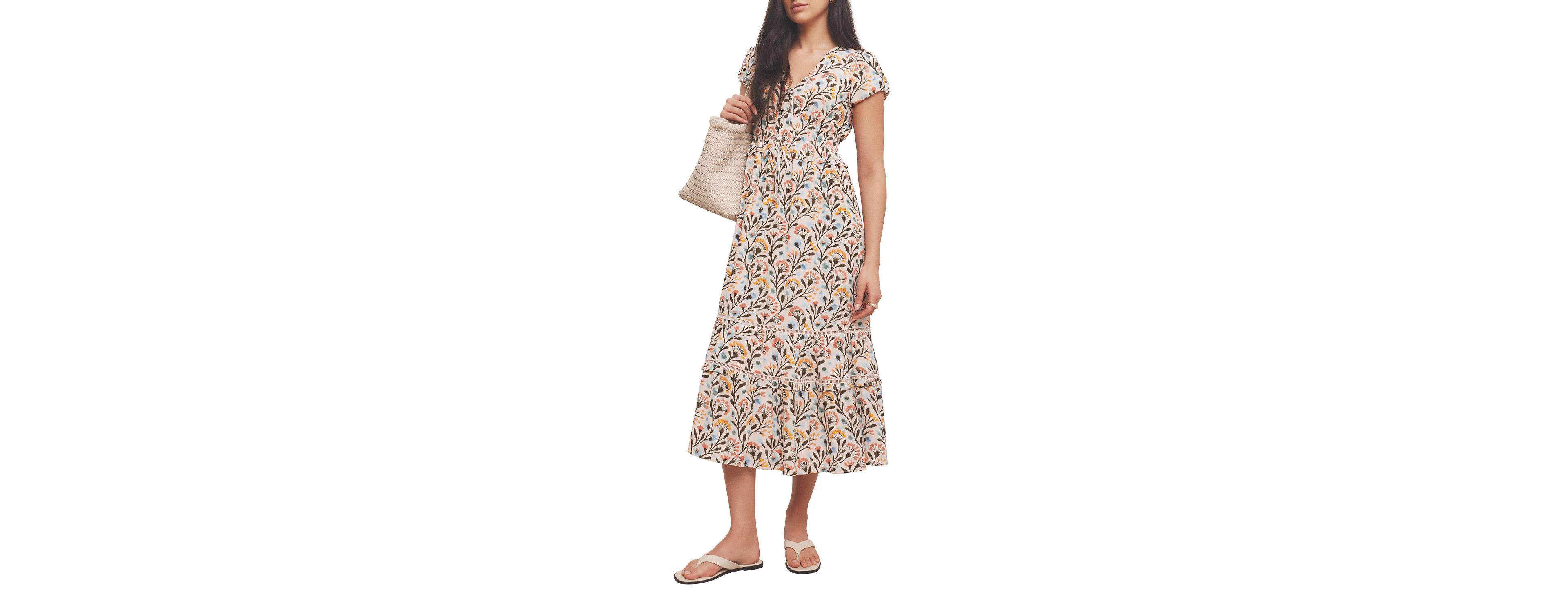 Mint Velvet Women's V-Neck Short-Sleeve Floral-Print Dress