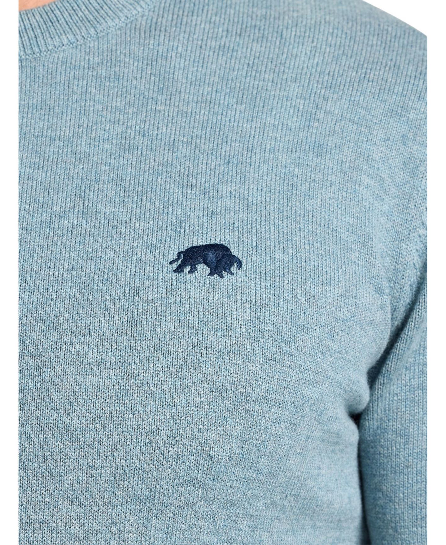 Мужской свитер Raging Bull Cotton-Blend Classic-Fit Crew Neck, цвет: Зелёный меланжевый — фото 5