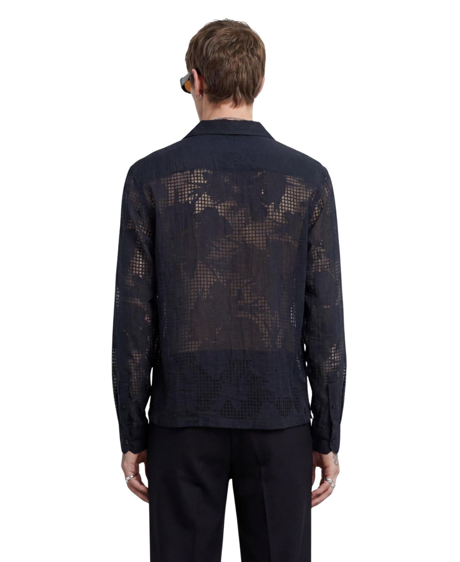 Men's Ethan Floral Burnout Revere Collar Shirt