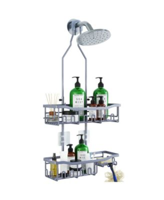 Shower Caddy Organizer Rustproof Hanging Bathroom Hardware Storage Hooks 2 Tier