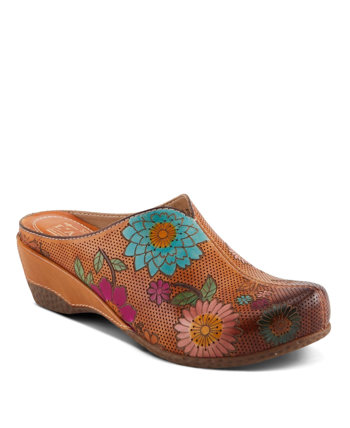 L'Artiste Women's Spring Step Chienti Open Back Clog with Leather Upper