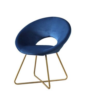 Slatina Velvet Upholstered Accent Chair with Gold Tone Finished Base