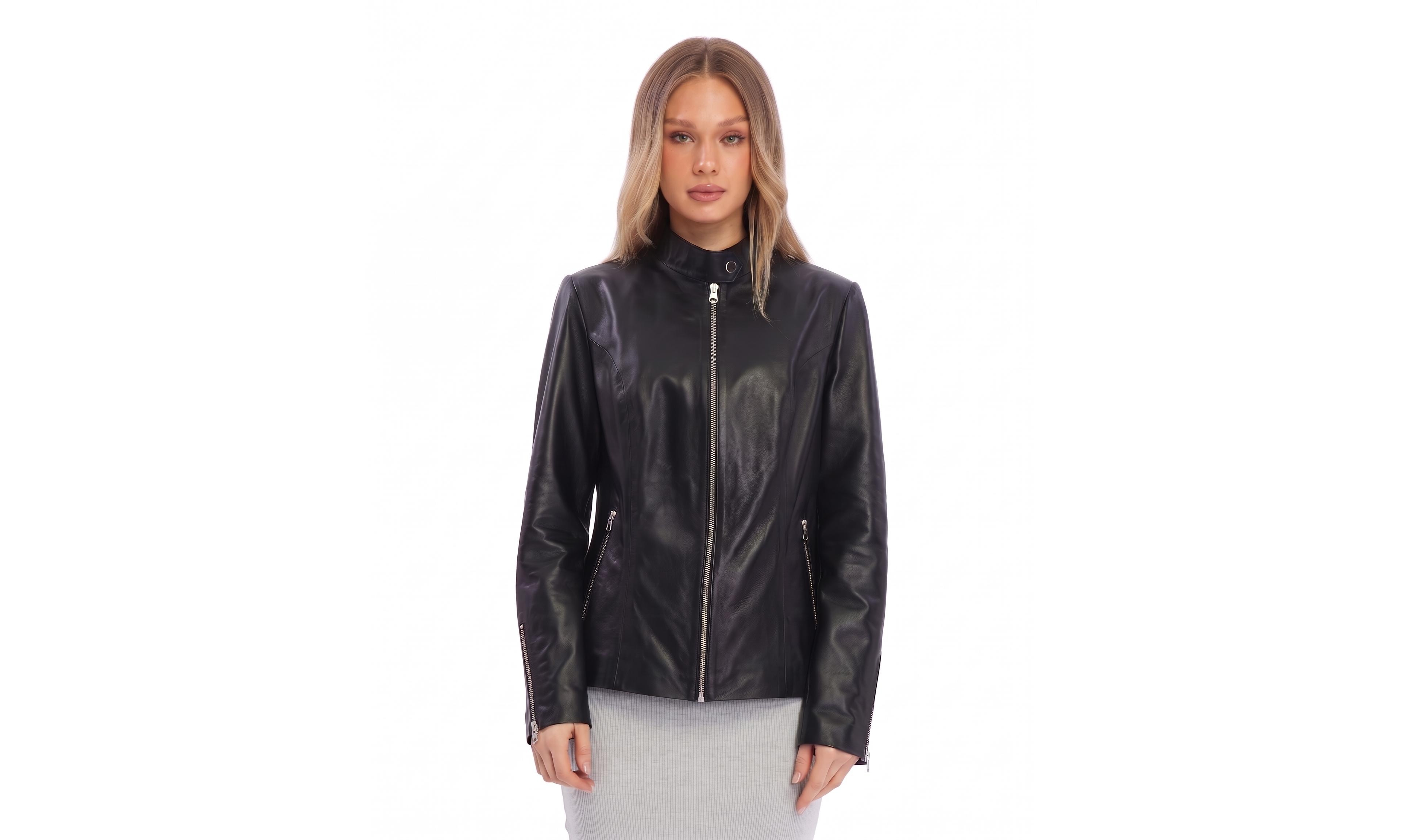 Furniq Uk Women's Genuine Leather Jacket