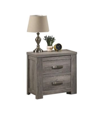 Floren Contemporary Weathered  Wood Two-Drawer Nightstand