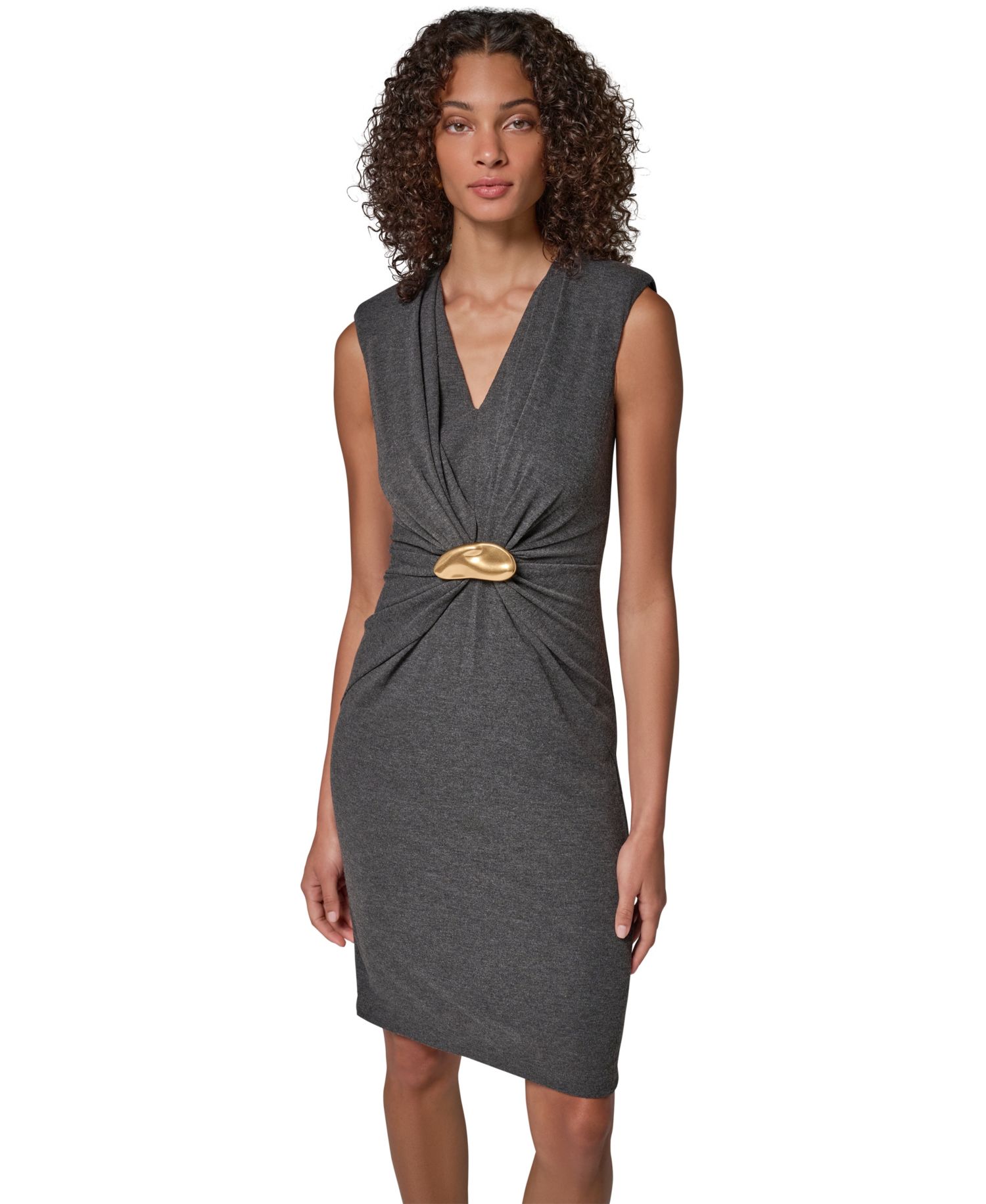 Women's V-Neck Sleeveless Knee-Length Sheath Dress