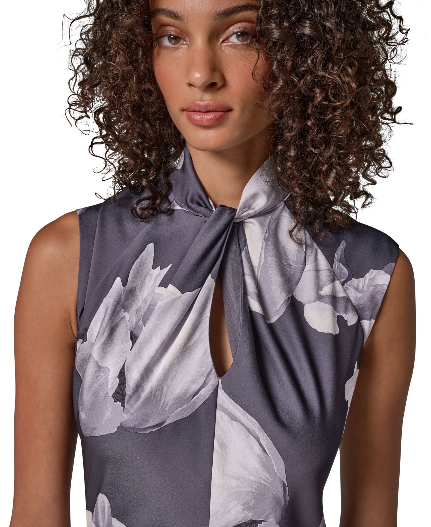 Women's Floral-Print Cap-Sleeve Midi Dress