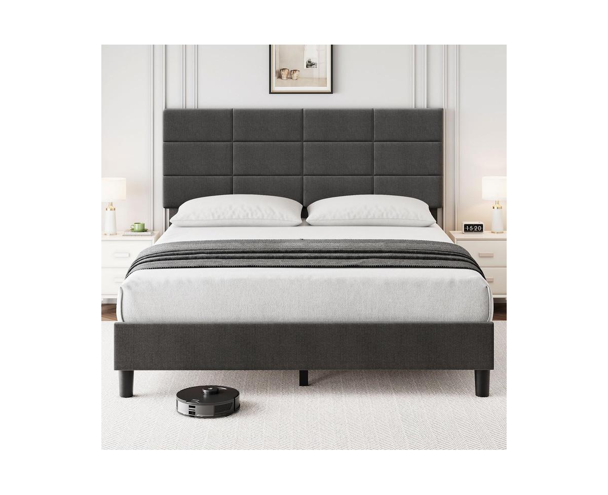 gaomon Queen Bed Frame with Headboard - Grey Full