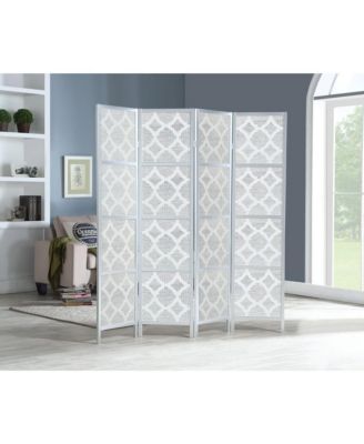 Quarterfoil infused Diamond Design 4-Panel Room Divider