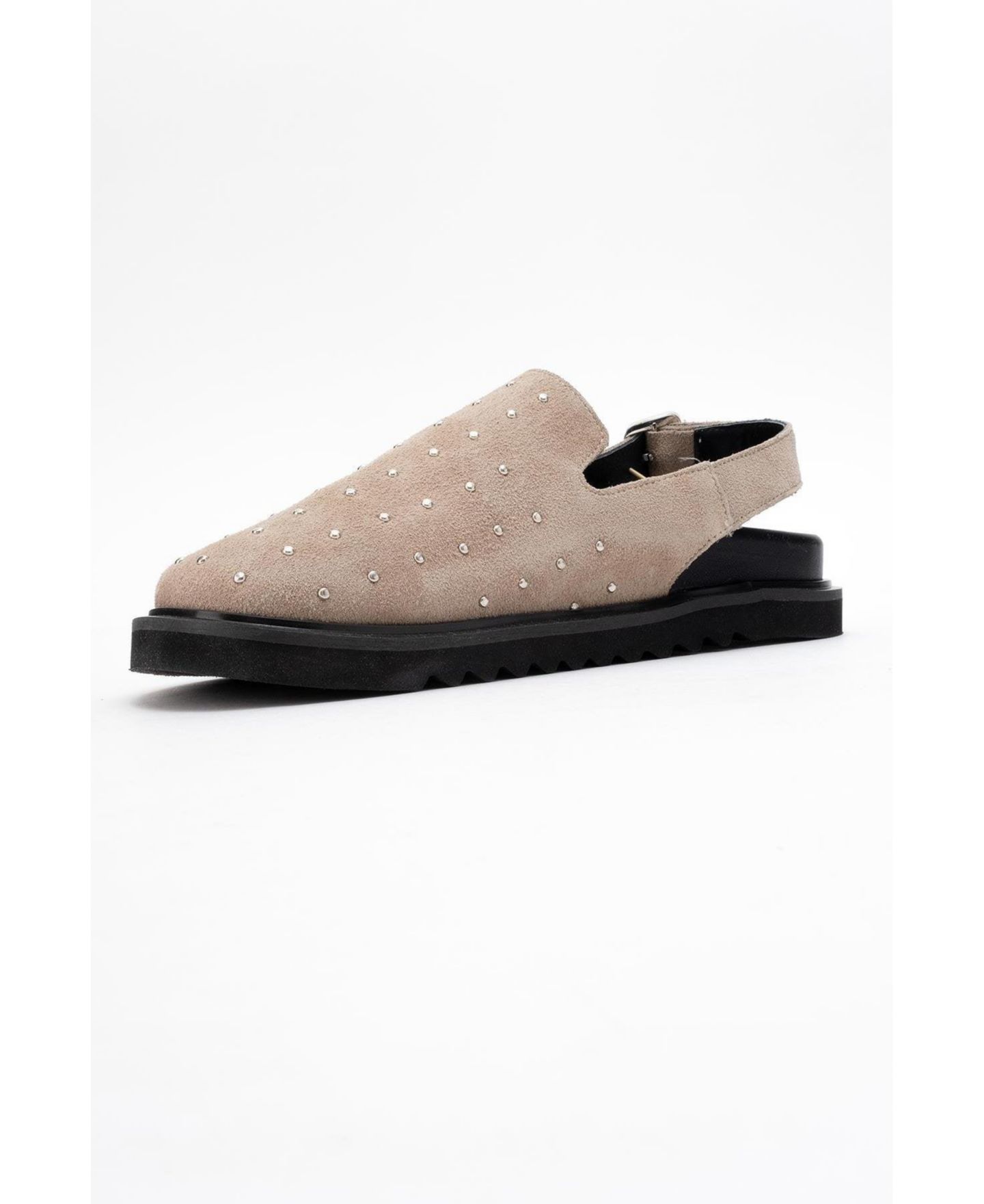 Женские сабо Forever & Always Shoes Our Leather Studded, цвет: Бежевый замшевый — фото 4