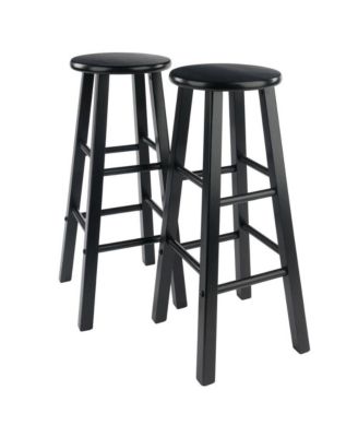 Rustic Wooden Bar Stools - Backless Wood Counter Stools Set of 2