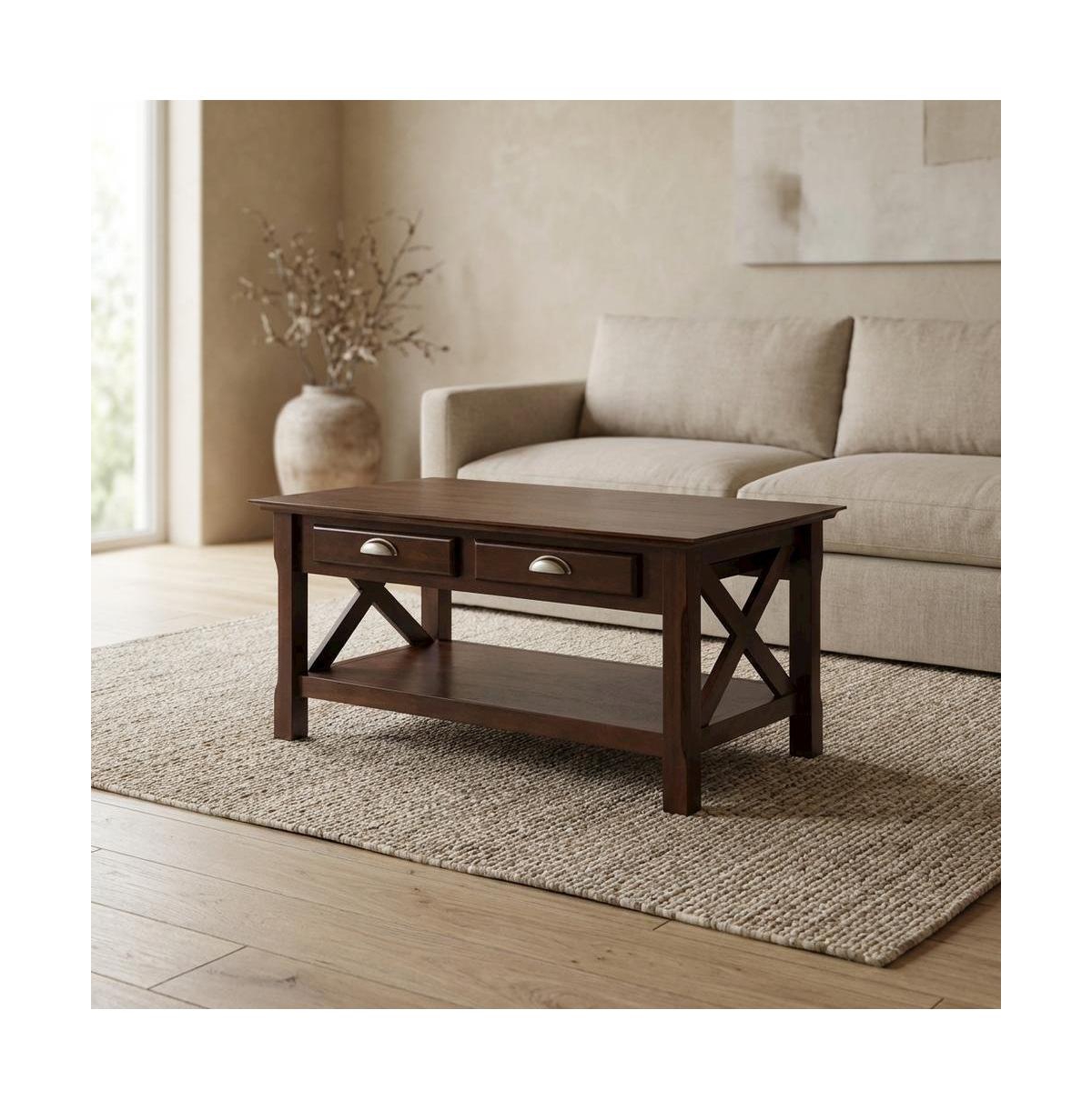 FurniFact Coffee Table with 2 Storage Drawers for Living Room