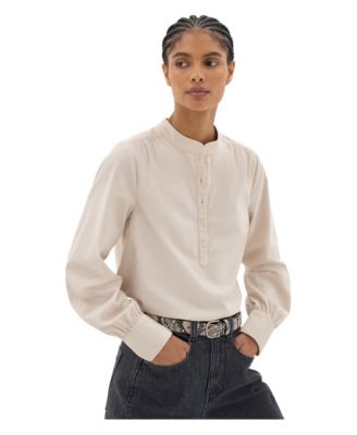 Women's Cyra Puff-Sleeve Corduroy Long-Sleeve Blouse