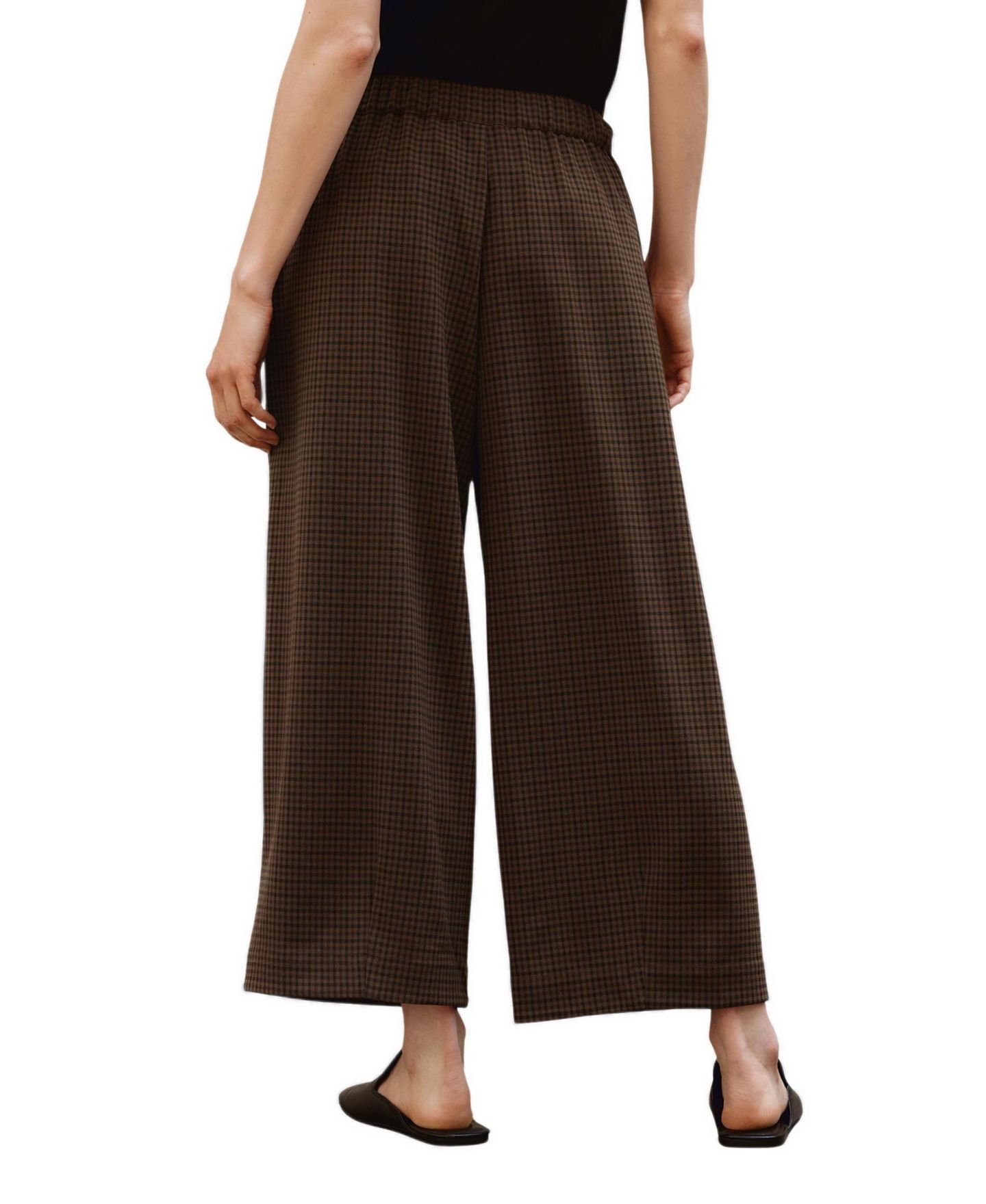 Женские брюки Albaray Gingham-Print Drawstring Wide-Leg Culotte, цвет: Шоколадный — фото 4