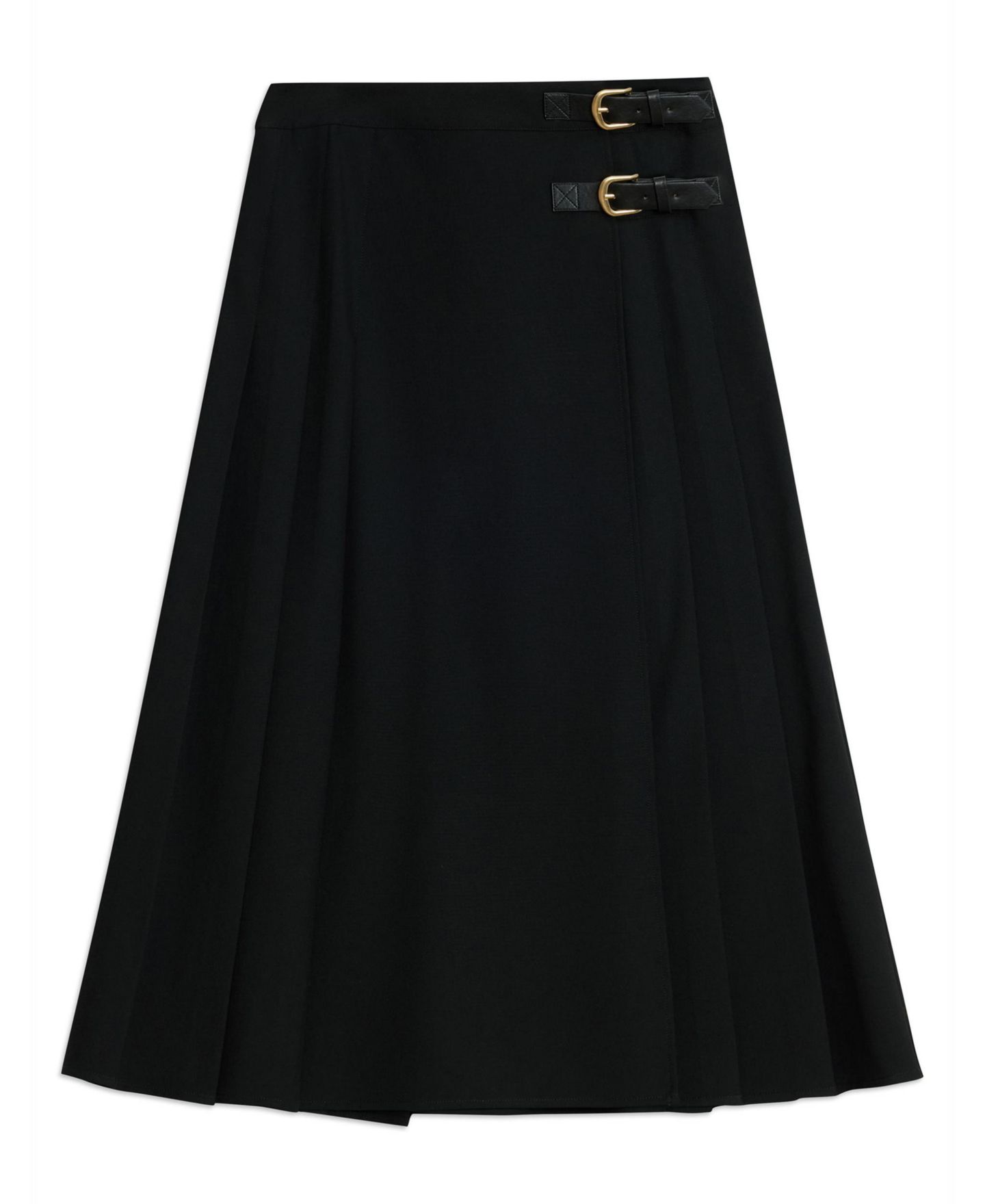 Женские юбки Albaray Pleated A-Line Midi Tailored Kilt, цвет: Чёрный — фото 6
