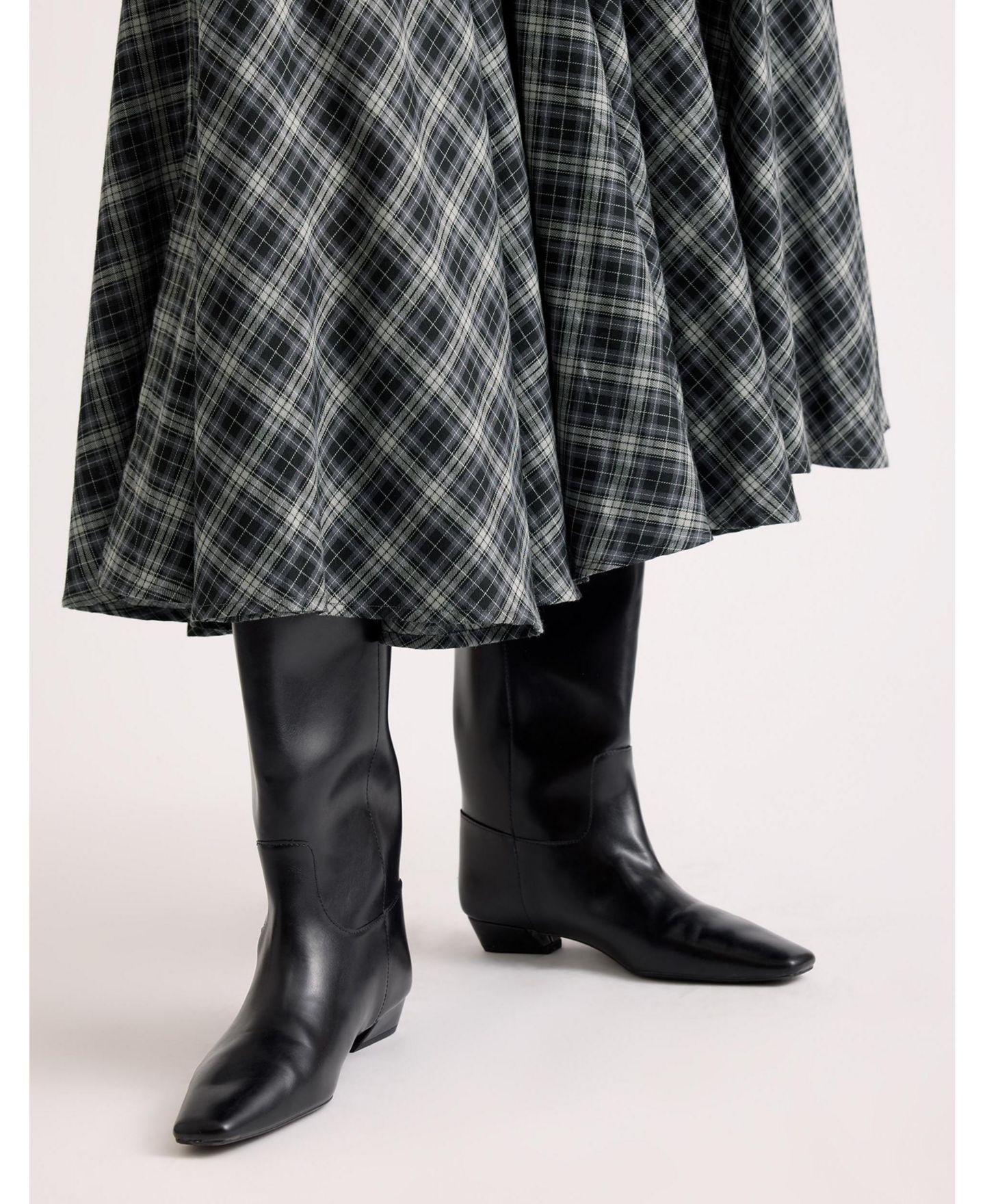 Женская юбка Albaray Plaid A-Line High-Waisted, цвет: Серый — фото 5