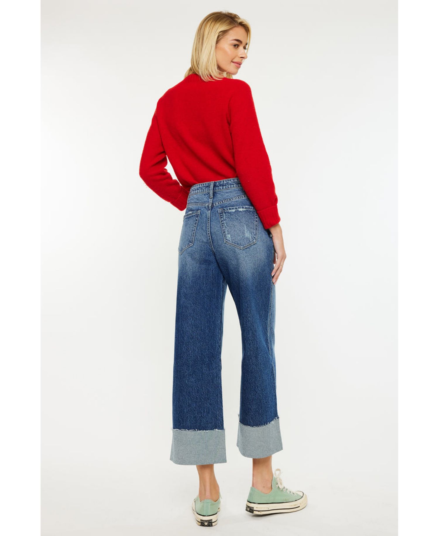 Women's Lynn High-Waisted Cropped Wide-Leg Jeans