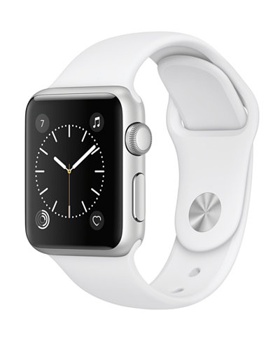 Apple Watch Series 1 38mm Silver-Tone Aluminum Case with White Sport Band