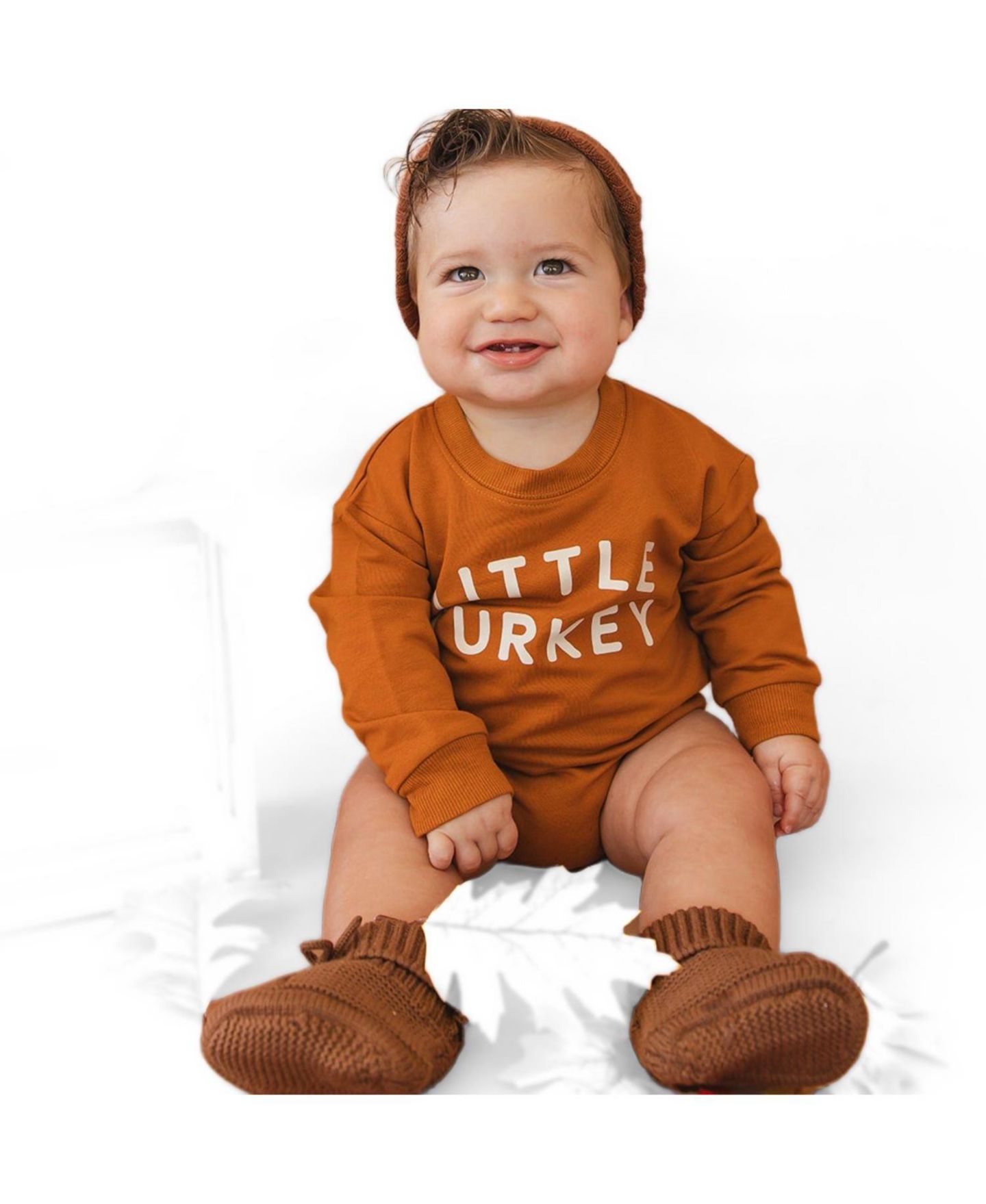 Комбинезон Sweet Wink Little Turkey Long-Sleeve Sensory-Friendly для мальчиков-малышей, цвет: Оранжевый — фото 2