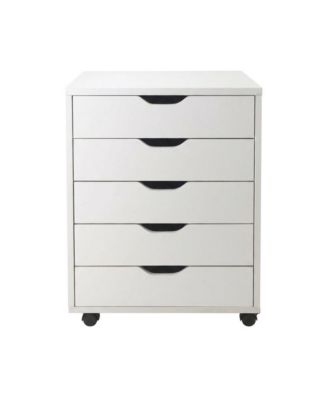Composite Wood Home Office Floor Cabinet with Rolling Storage Drawers