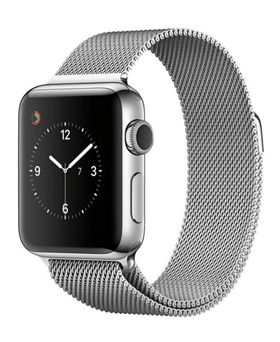 Apple Watch Series 2 38mm Stainless Steel Case with Silver-Tone Milanese Loop