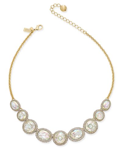 kate spade new york 14k Gold-Plated Large Crystal and Pavé Collar Necklace