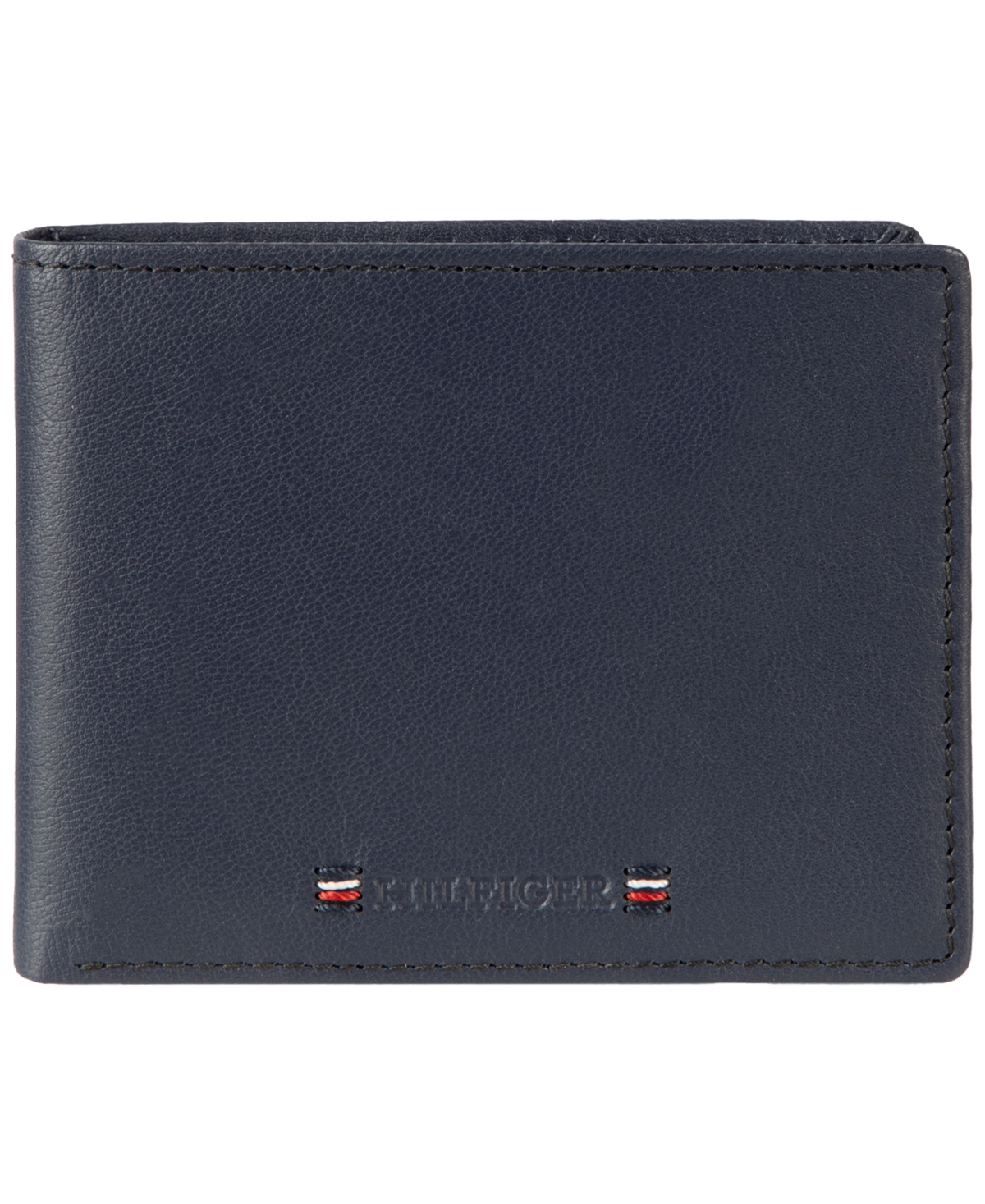 Tommy Hilfiger Men's Bifold Rfid-Blocking Pebble Leather Wallet - Navy