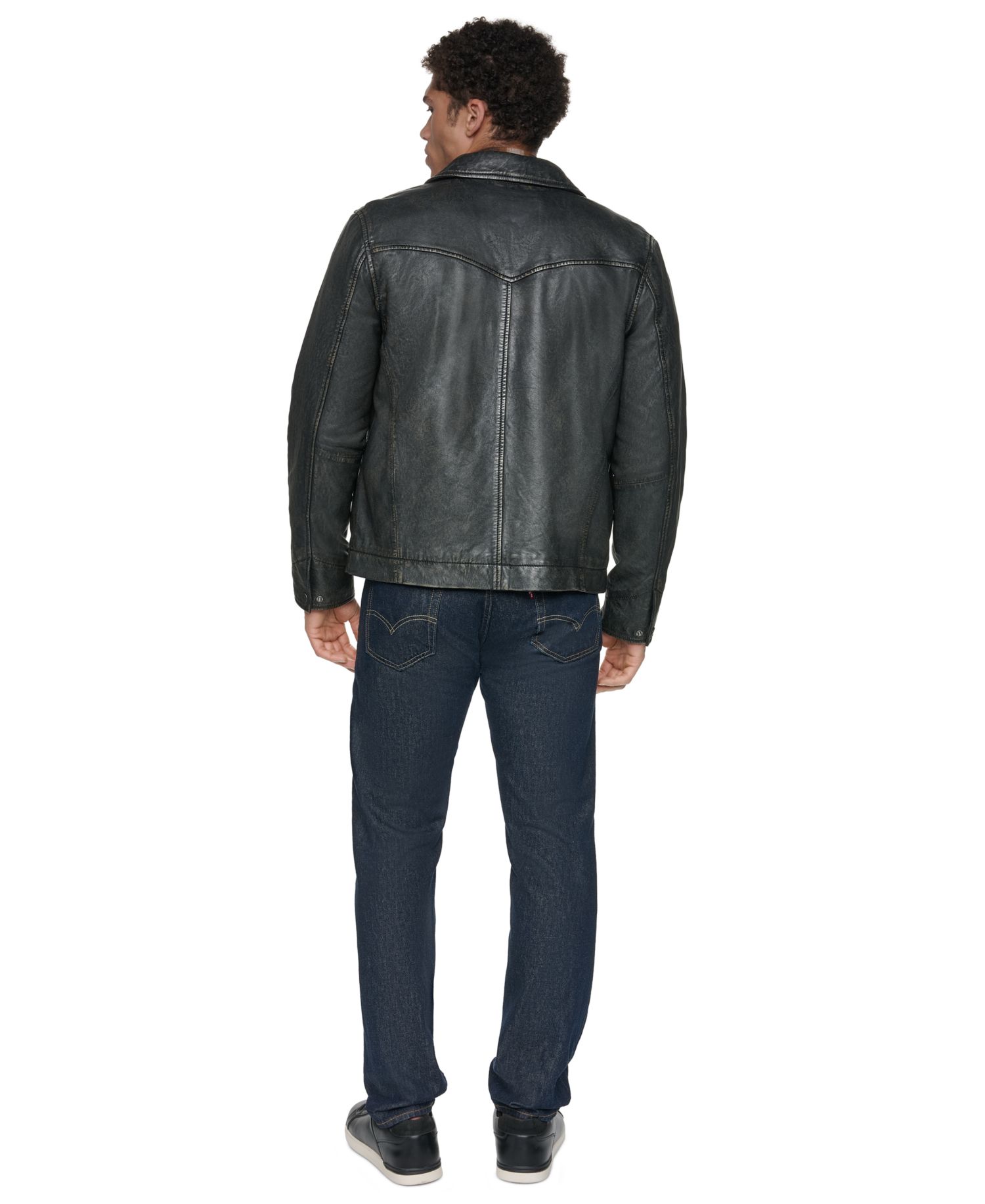 Men's Genuine Leather Trucker Jacket