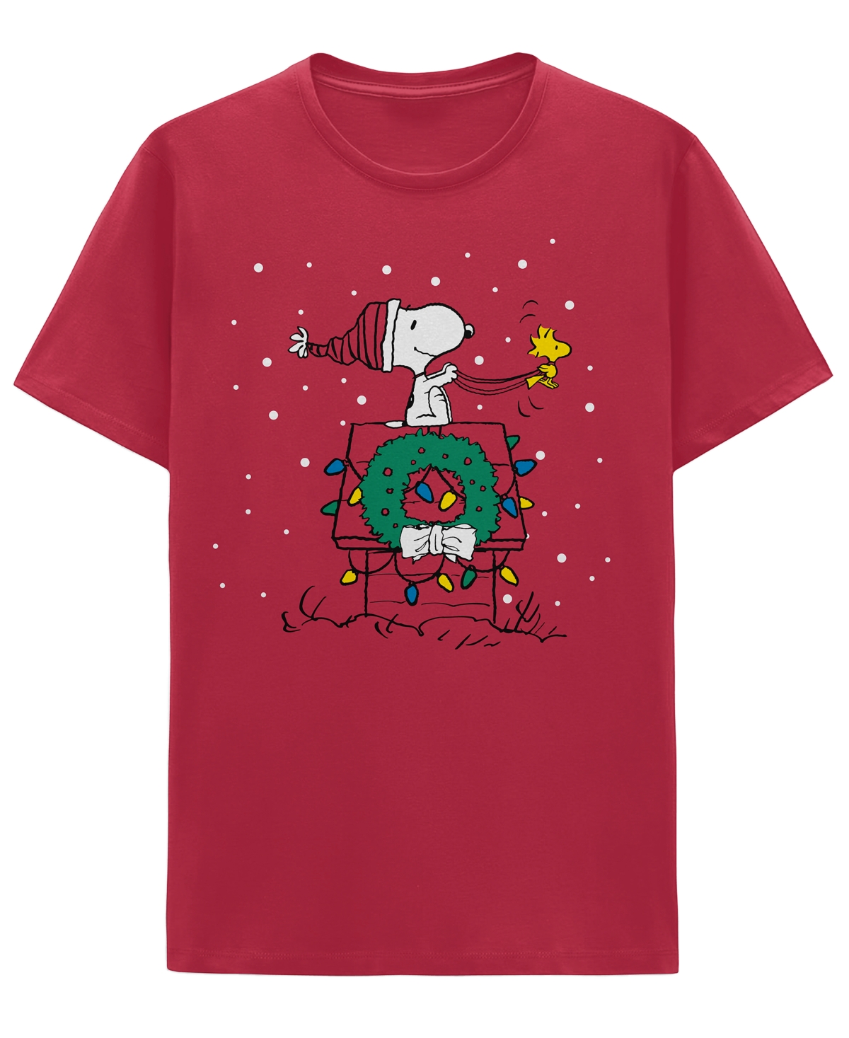 Hybrid Apparel Men's Snoopy House Sleigh Graphic Classic-Fit T-Shirt