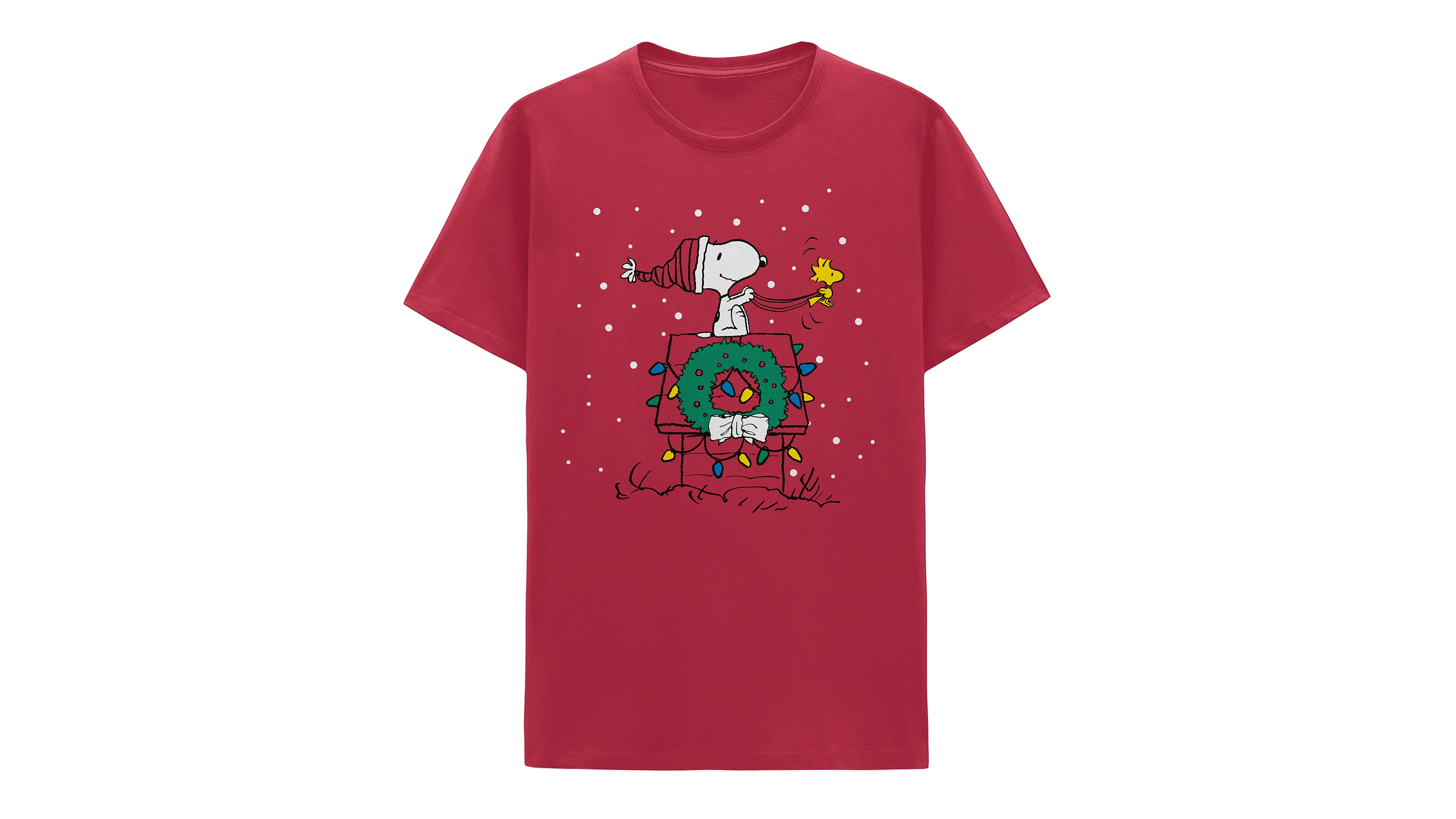 Hybrid Apparel Men's Snoopy House Sleigh Graphic Classic-Fit T-Shirt