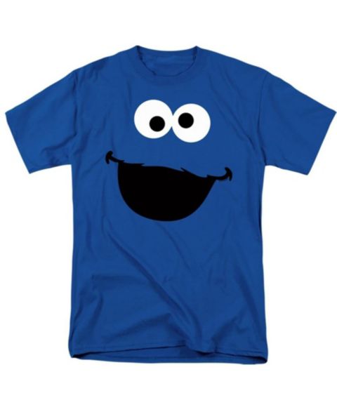 Мужская футболка Sesame Street классического кроя с принтом Cookie Monster, цвет: Королевский синий