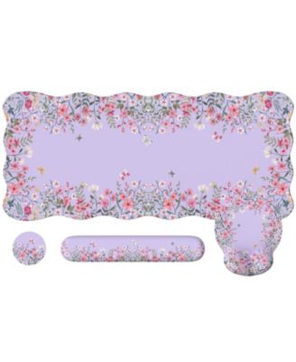4-in-1 Memory Foam Ergonomic Desk Mat and Mouse Pad Set, 4-Piece, Compatible with Mice and Gaming Keyboards
