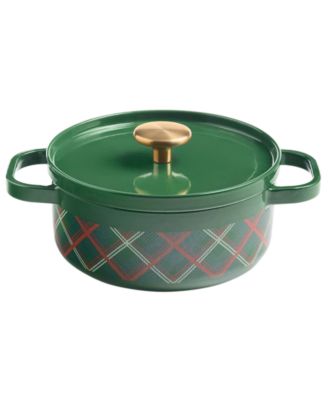 2.5qt Holiday Enameled Cast Iron Dutch Oven