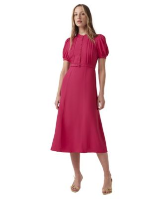 Women's Francis Puff Sleeve Pleated Midi Dress