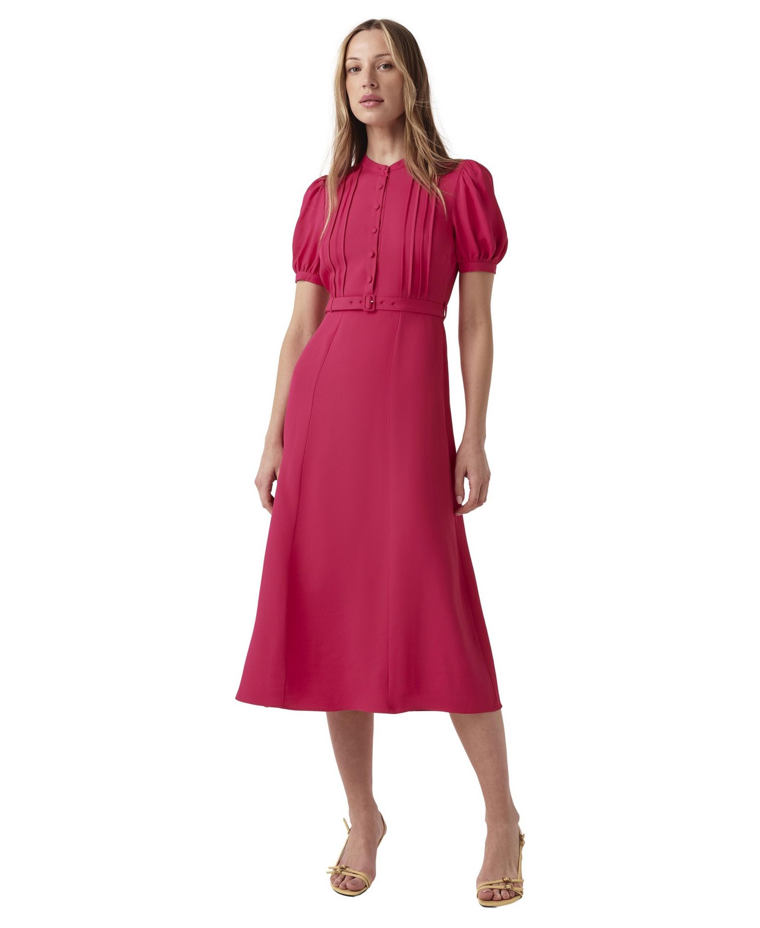 Women's Francis Puff Sleeve Pleated Midi Dress