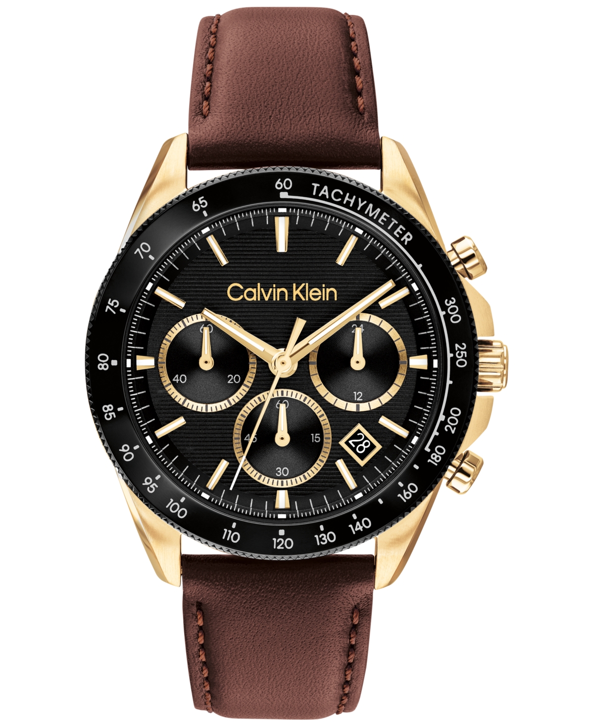 Calvin Klein Men's Quartz Chronograph Sport Leather Watch, 40mm