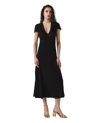 Women's Kimmy Frill Neck Crepe Midi Dress