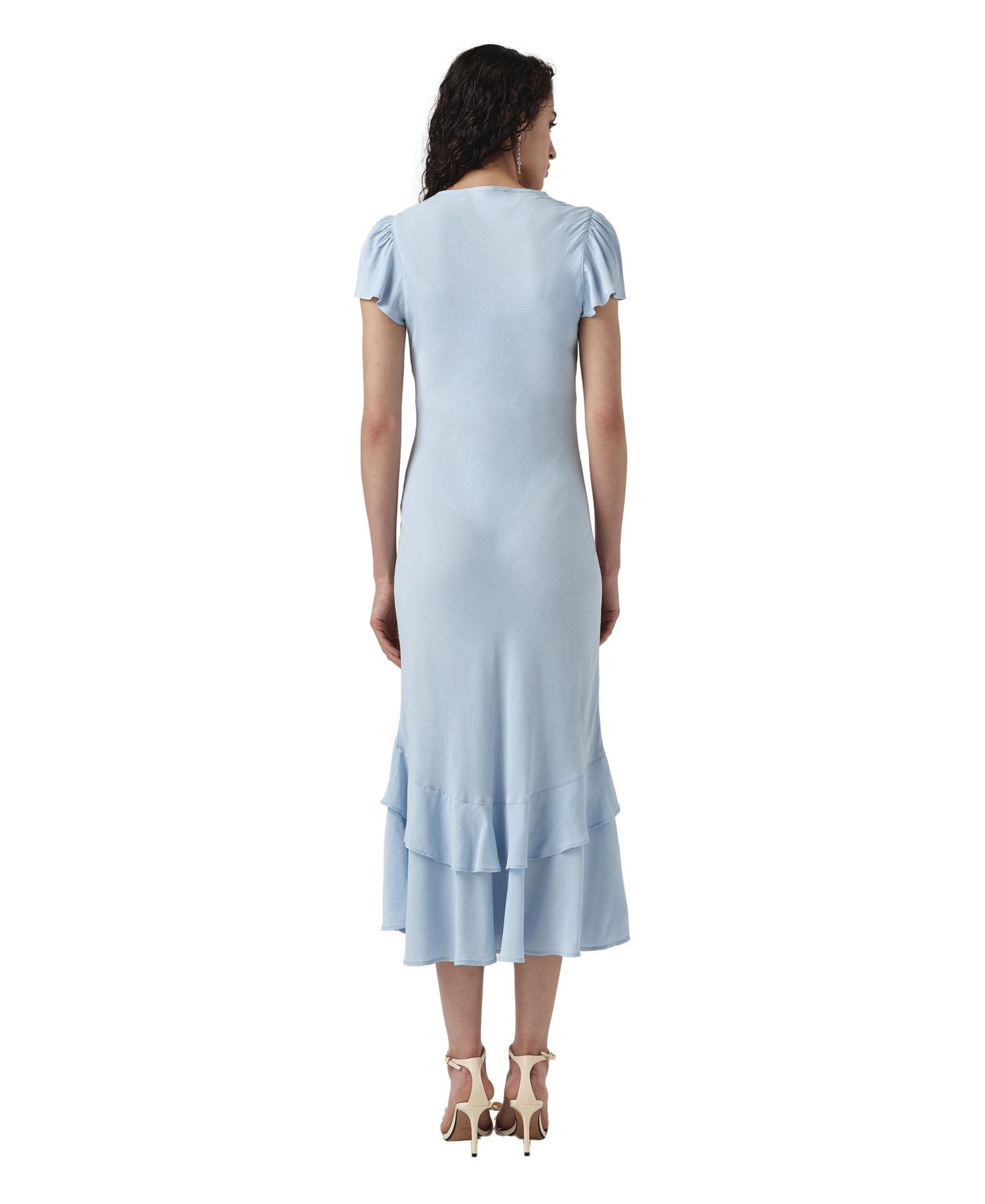 Women's Corinne Empire-Waist V-Neck Ruffled-Hem Midi Dress