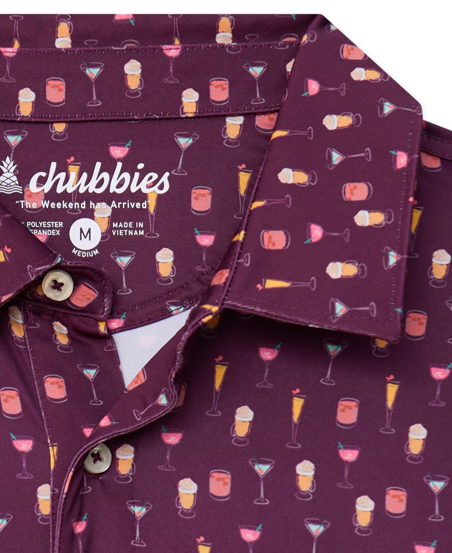 Мужское поло Chubbies The Clink About It Performance Short-Sleeve Polo Shirt, цвет: Тёмный фиолетовый — фото 3