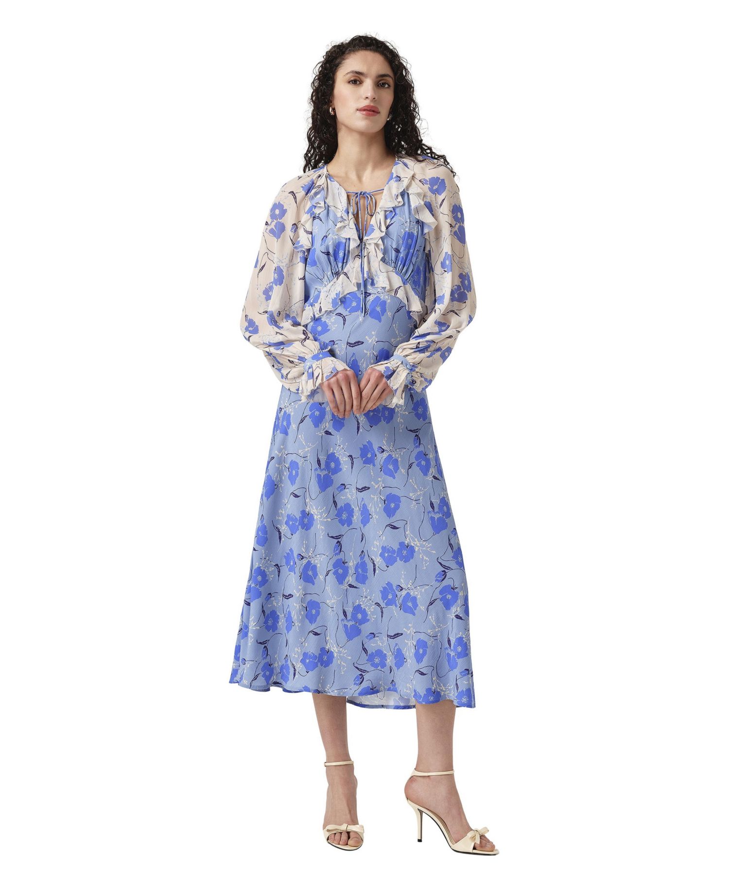 Women's Naomi Floral Long-Sleeve Midi Dress