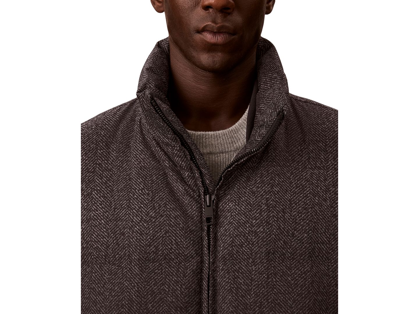 Мужская куртка Calvin Klein Puffer Herringbone Down, цвет: Угольный меланжевый — фото 4