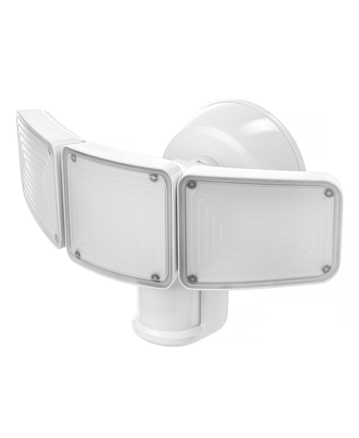 Home Zone Living Secure Triple-Head Led Motion Sensor Security Light, 3500 Lumens, 5000K, Dual-Brightness Halo - White