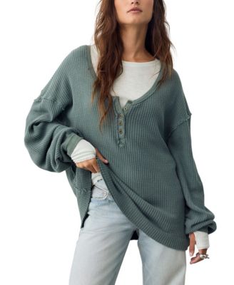 Women's Montreal Scoop Neck Oversized Thermal Shirt