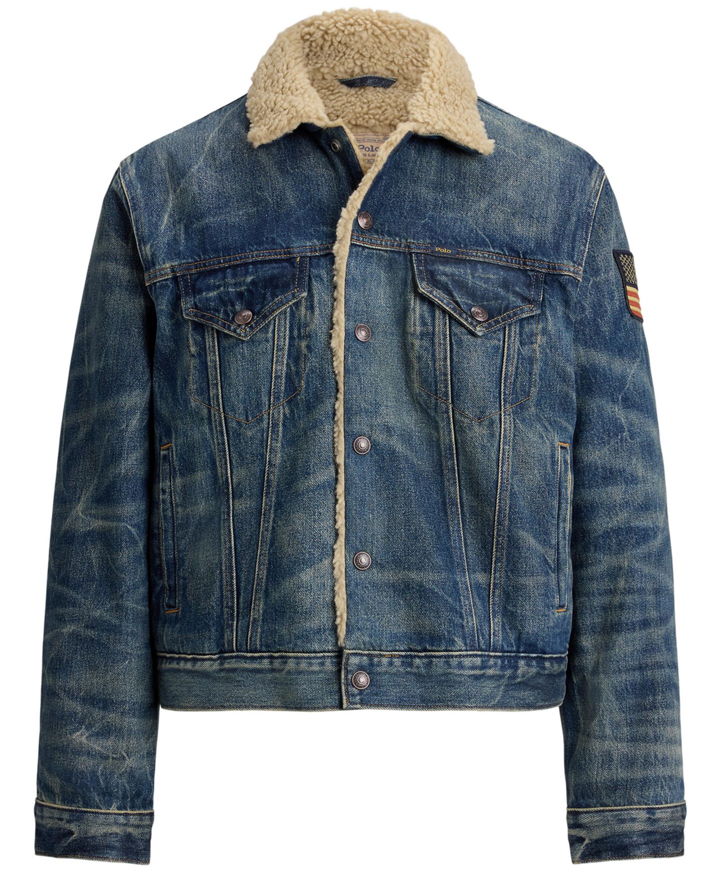 Мужская куртка Polo Ralph Lauren Earlton Denim Fleece-Lined Trucker — фото 5