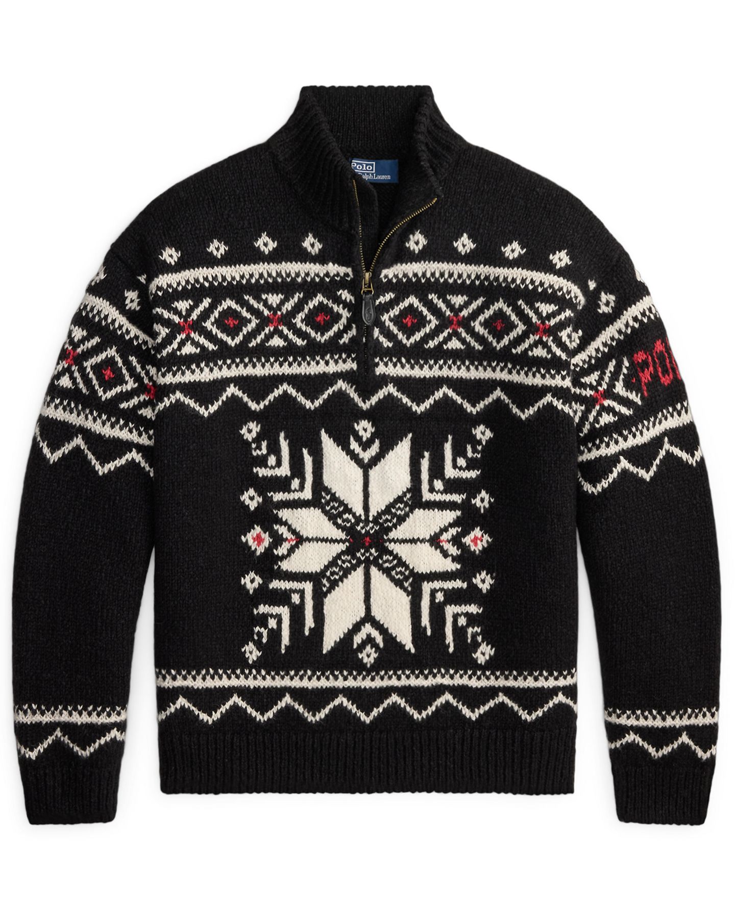 Мужской свитер Polo Ralph Lauren Fair Isle Quarter-Zip, цвет: Чёрный комбинированный — фото 6
