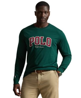 Men's Big & Tall Plaid-Logo Long-Sleeve Graphic T-Shirt